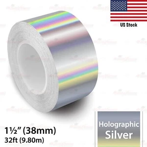 1-1/2" Vinyl Pinstriping Pin Stripe Styling Tape Sticker 38mm HOLOGRAPHIC SILVER - Picture 1 of 13