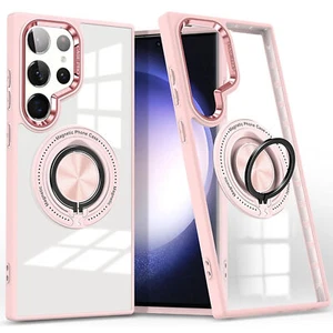 Tough Shield Crystal Case with MagSafe Magnetic Ring Holder for Samsung Galaxy - Picture 1 of 6