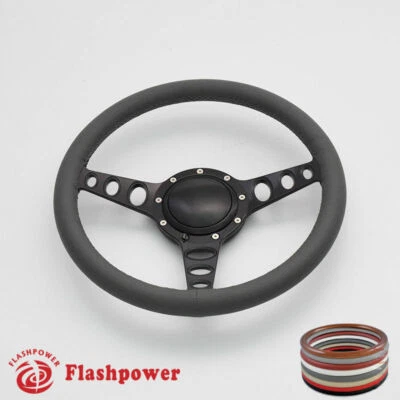 14" Billet Steering Wheel Gray Full wrap Chevrolet Monte Carlo Camaro w/ Horn - Image 1 of 4