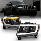 Black Clear Projector Headlight LED Switchback For 11-13 Jeep Grand Cherokee WK2