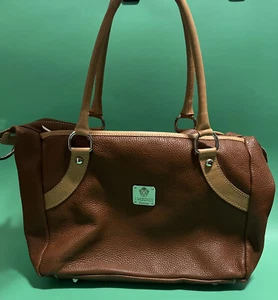 I Medici Firenze Italian Brown Leather Satchel Bag Crossbody Made in Italy GUC - Picture 1 of 8