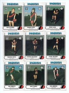 1976 Scanlens FULL Team Set ESSENDON 12 Cards - Unmarked CHECKLIST - Picture 1 of 4