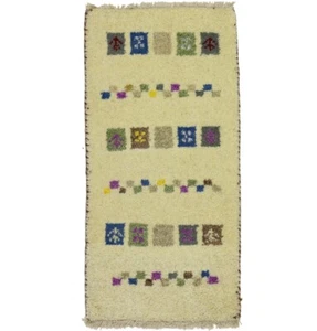 Modern Tribal Design Indo-Gabbeh Oriental Rug Carpet Bedroom Decor 1'3X2'7 ft - Picture 1 of 12