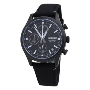 Seiko Chronograph Black Dial Nylon Strap Men's Watch SSB421P1 - Picture 1 of 2