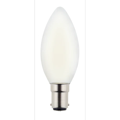 Osram 4W 470lm Warm White Frosted SBC Filament LED Candle - Image 1 of 1