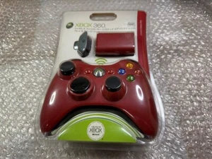 Microsoft XBOX 360 Wireless Controller Play & Charge Pack Limited Edition Red - Picture 1 of 12