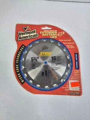 Vermont American 18 dientes de carburo 5 3/8" hoja XTend para sierras inalámbricas 10400 RPM Foto 1 de 3