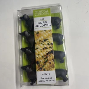 Maiskolben Halter Dackel Hund Motiv Edelstahl Zinken 4er Set - Bild 1 von 7