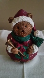 VTG CARLTON CARDS ROLY POLY 6" CHRISTMAS BEAR FIGURINE - Picture 1 of 6