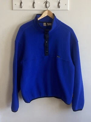 Jaqueta Woolrich Polartech Masculina de Lã Tamanho G Azul Real Gola Snap Pulôver - Imagem 1 de 4