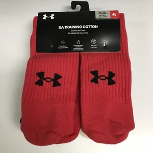 Under Armour UA Training Cotton Cushioned Crew Socks, 6 pairs, Men's Shoe 8-12 - Picture 1 of 3