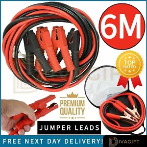 6M HEAVY DUTY JUMP LEADS 3000AMP CAR VAN BATTERY STARTER BOOSTER CABLES JUMPER - Picture 1 of 9