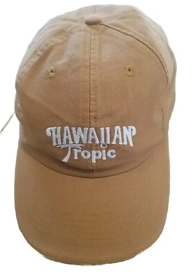 Gorra de Golf Hawaiian Tropic Beige Playa Tropical Azul Bordado Correa Ajustable Foto 1 de 3