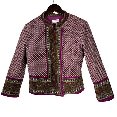 Isaac Mizrahi for Target Women's  Jacket Purple Velvet Paisley Jacket Blazer Siz - Изображение 1 из 4