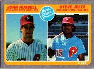 1985 Fleer John Russell / Steve Jeltz MLP, RC  653 Philadelphia Phillies