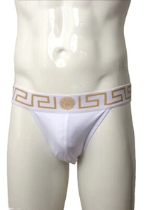 VERSACE- NIB White Greca Border Jock Strap, Size 2XL - Picture 1 of 5