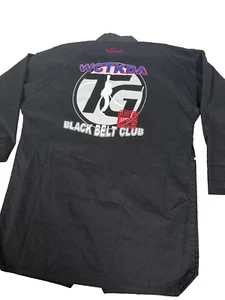 Taekwando Shirt Top Black Belt Club Size 4 WCTKDA Olympic Sport Cotton Blend - Picture 1 of 17
