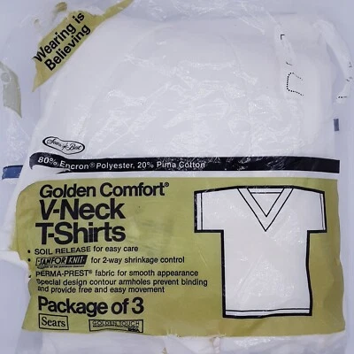 NOS 2 Vintage Sears Roebuck Mejor Camiseta Blanca Para Hombre Talla M EE. UU. Algodón Pima c8 Foto 1 de 4