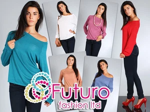Mujer NUEVO Cárdigan Básico Suelto Un Hombro Jersey Estilo Liso Talla 8-12 FA48 - Imagen 1 de 12