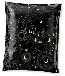 Eco Poly Mailers 14.5x19 (50 Pack) Cute Shipping Bags 14.5x19" Black Cosmic - Afbeelding 1 van 7