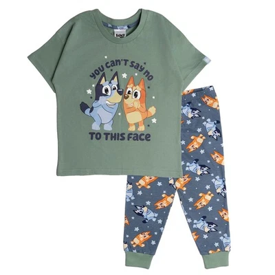 Bluey Jungen und Bingo Kurzarm Oberteil lange Hose Schlafanzug Pyjama Nachtwäsche