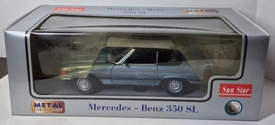 Mercedes Benz 350 SL Sun Star Diecast 1:18 Car - Blue - Image 1 of 4