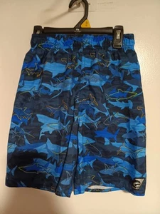 LAGUNA BOYS SWIM TRUNKS ELASTIC WAIST SHARKS SIZE 10-12 - Picture 1 of 3