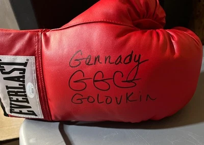 Guante de Boxeo Everlast Firmado Gennady Golovkin Inscrito "GGG" JSA CERTIFICADO DE AUTENTICIDAD HOF 26 Foto 1 de 4