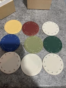 Set 9 piatti selettore campioni colore tradizioni intrecciate ceramica Longaberger vintage - Foto 1 di 3