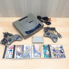Sega Saturn Japanese Gray Console Bundle with 2 Controllers 6 Games & Memory