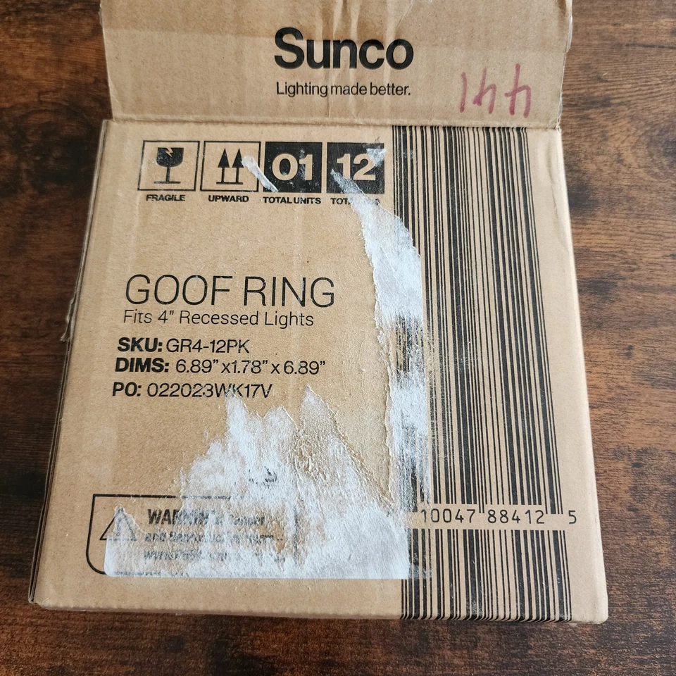 Кольцо отделки Sunco White Goof для утопленных ламп 4 дюйма - Изображение 1 из 1