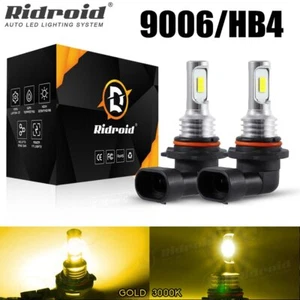9006 LED Bulbs 3000K Golden Yellow Super Bright Fog Lights DRL Lamp High Power - Picture 1 of 12