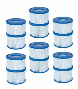 BESTWAY COLEMAN LAZY SPA POOL VI FILTER PUMP REPLACEMENT CARTRIDGE 12 PACK 58323 - Picture 1 of 3