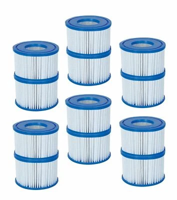 BESTWAY COLEMAN LAZY SPA POOL VI FILTER PUMP REPLACEMENT CARTRIDGE 12 PACK 58323 - Image 1 of 3