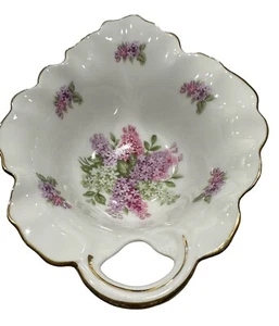 Trinket Dish Leaf Shaped 6” Shumann Bavaria Arzberg Germany Lilac Time Vintage - Picture 1 of 9