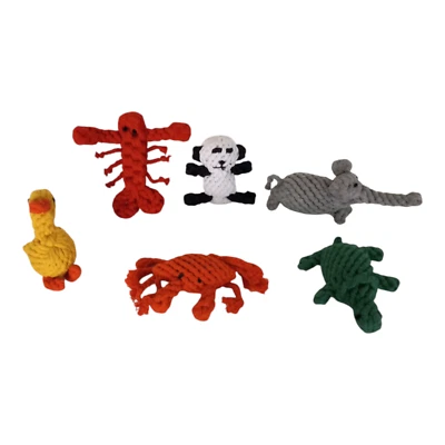 Cotton Rope Dog Chew Toy Pet Dental Teething  For Small Medium Size 6 pack - Image 1 of 4