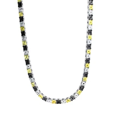 1/2ct Real Diamond 1 Row Mens Illiusion 34" Necklace Sterling Rhodium Plated - Image 1 of 4