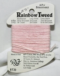 Rainbow Gallery "Rainbow Tweed" cotton/wool/acrylic 4 ply 10 yards RT30 pink - Picture 1 of 1