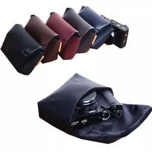 Custodia borsa compatta in pelle poliuretano resistente all'acqua per fotocamera per Canon Leica Pentax - Foto 1 di 12