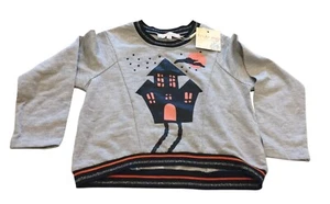 truly me By Sara Sara Size 4 Halloween Haunted House Gray Pullover - Picture 1 of 6