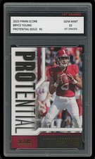 Bryce Young 2023 Panini Score Potential Gold 1st Graded 10 NFL Rookie Card RC #1