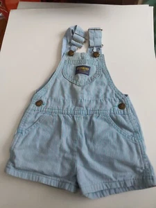 Vintage OshKosh B'Gosh Overalls Blue pink Stripe Vestbak Bib Toddler 3T USA - Picture 1 of 9