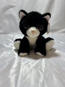Aurora Cat Plush Dreamy Eyes Tuxedo Black And White Orange Eyes Vintage #21044 - Picture 1 of 9