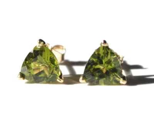 Trillian Genuine Peridot Earrings in 14kt Gold (1856) - Picture 1 of 2