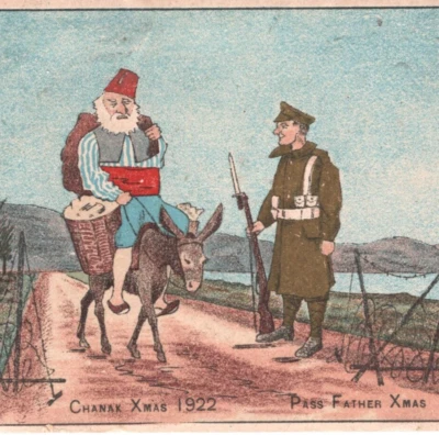 TURKEY/GB FORCES Postcard *CHANAK EXPEDITIONARY FORCE* 1922 Xmas {samwells}KS59 - Image 1 of 4