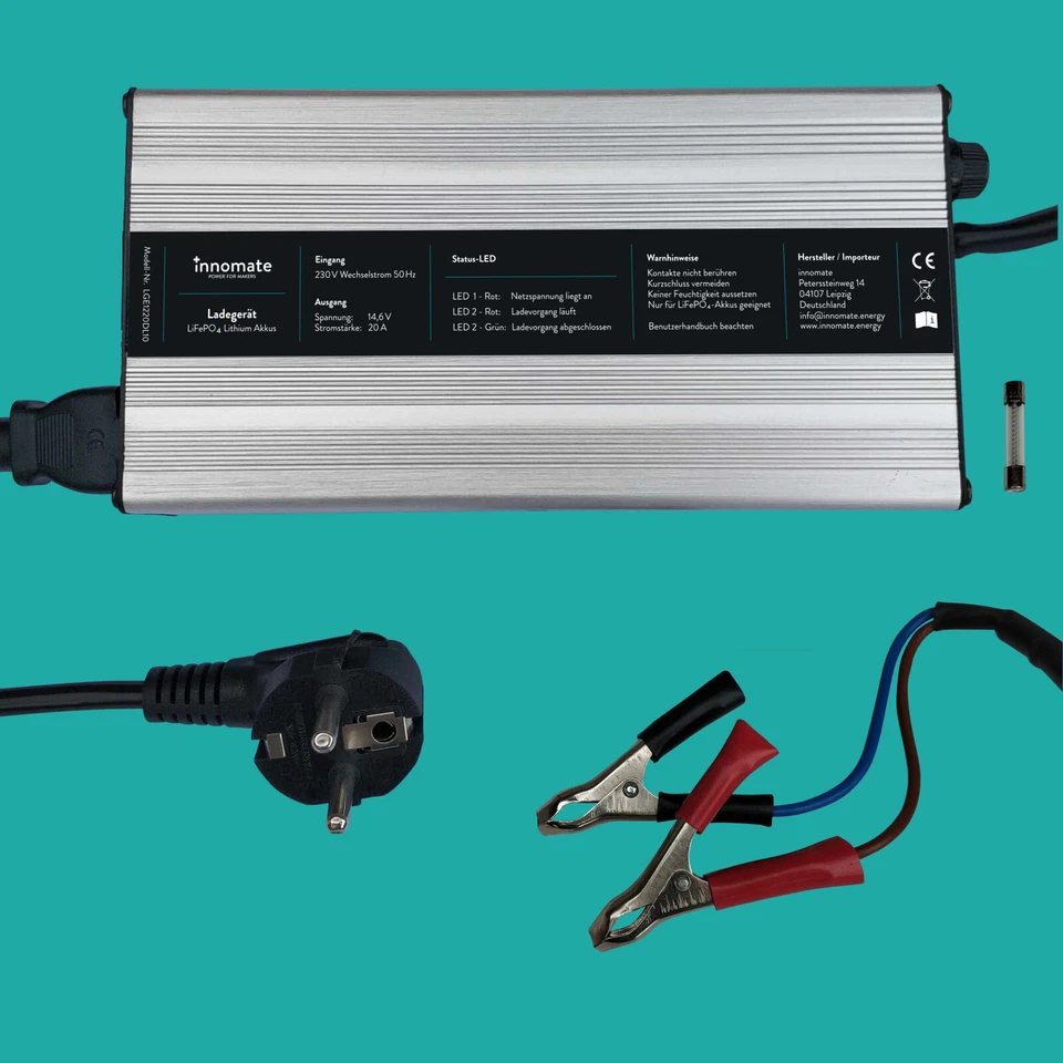 Ladegerät LiFePO4 Akku 12V 5A, 10A, 20A, 50A, 100A Charger Lithium Batterie