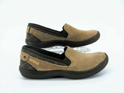 Zapato Crocs Mujer Cualquier Clima Talla 7M Marrón Mocasín Usado qp Foto 1 de 4