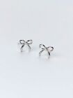 Fabulous Bow Tie Engagement Stud Earrings For Women's In Pure 10K White Gold