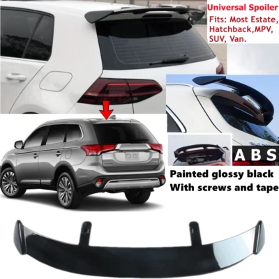 Universal Rear Roof Spoiler Wing Painted Black Fit For Nissan Mitsubishi Scion - Изображение 1 из 4