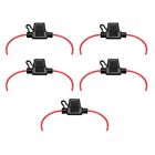 5 Pack Waterproof Inline Fuse Holder 12 Gauge AWG Wire Cut Off Switch 12V 30A